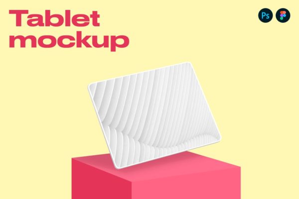 展台平板电脑屏幕预览样机模板素材 Tablet mockup