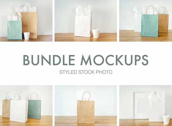 购物袋跟杯子Mockups[JPG]