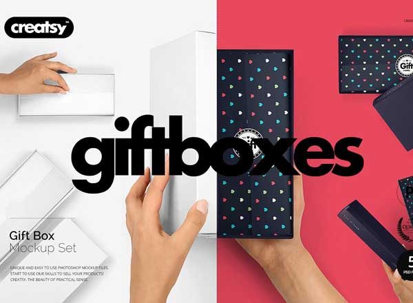 高品质礼品盒Mockups打包[psd,jpg]