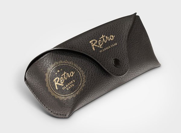 复古眼镜皮盒样机 Retro Glasses Case Mockup for Photoshop
