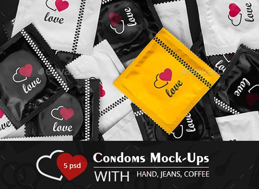 5个安全套展示模型素材精选Mockups[psd]