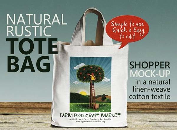 带把手的方形风格环保手提袋设计展示模型素材精选Mockups