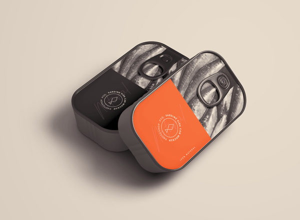 高品质的沙丁鱼罐头包装样机展示模型素材精选mockups