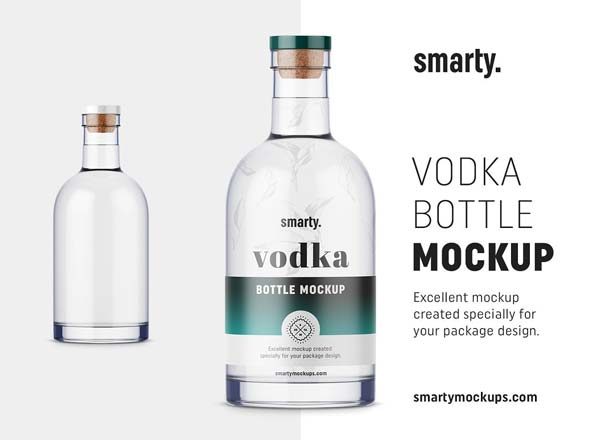 伏特加酒瓶样机Mockups