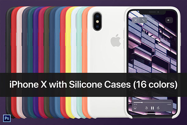 iPhone X与硅胶包装VI样机展示模型素材精选mockups