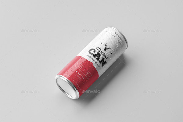 250ml容量的饮料易拉罐展示样机 Can Mock-up 3 [psd]