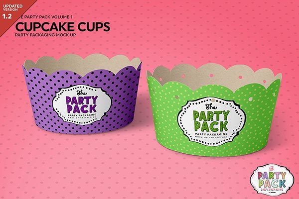纸杯蛋糕包装展示模型素材精选 Cupcake Cups Packaging Mockup [psd]