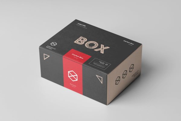 产品包装盒物流包装设计样机素材模板 Carton Box Mock-up 135x105x60