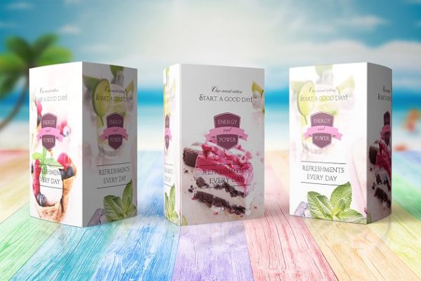 长方体包装盒样机模板v4 Standing Triangle Tents vol.4