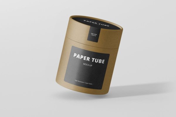 咖啡豆纸筒品牌包装样机模板 Paper Tube Packaging Mock-Up – Medium