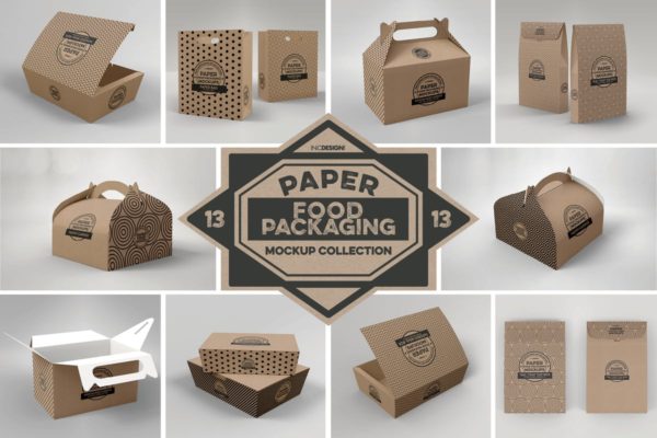 麦当劳/KFC快餐外卖食品纸包装样机Vol.13 Paper Food Box Packaging Mockups Vol. 13
