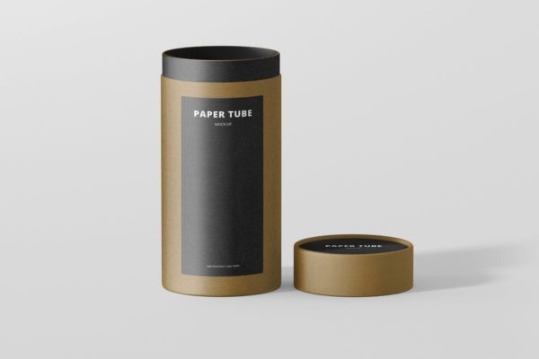 茶叶/咖啡高纸筒包装样机模板 Paper Tube Packaging Mock-Up – Long / High