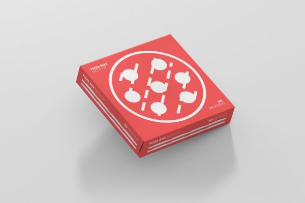 美味披萨外带包装盒子样机模板 Pizza Box Mockup – Double Pack Supermarket Edition