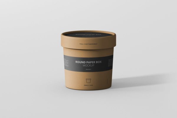 茶叶/咖啡小规格纸筒包装设计样机素材模板 Paper Box Mockup Round – Small Size
