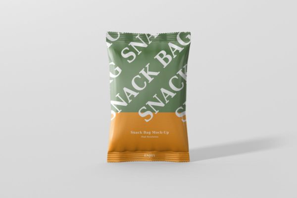 小吃/零食塑料袋包装外观设计样机素材 Snack Foil Bag Mockup