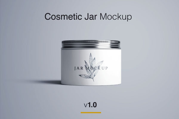 高级化妆品罐子和盒子样机模板