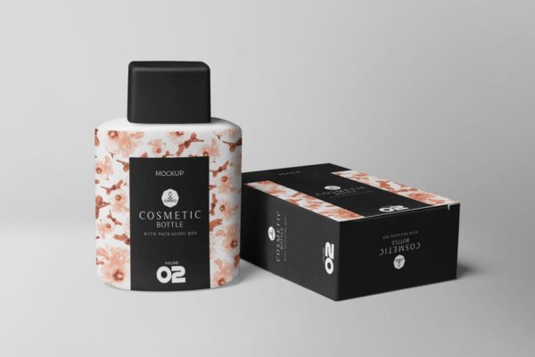 化妆品香水瓶&外包装设计样机素材 Cosmetic Bottle Mockups