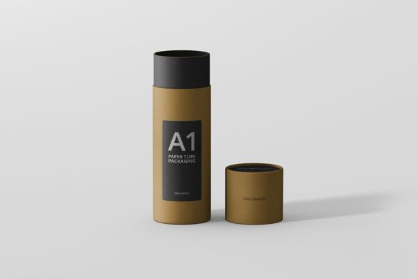 茶叶/咖啡纸筒包装设计样机素材 Paper Tube Packaging Mockup – Slim