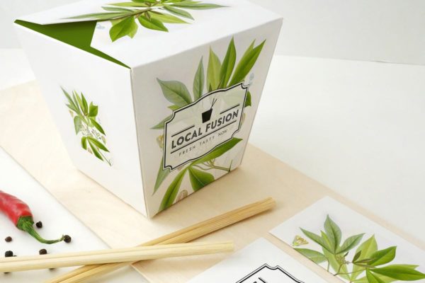 食品外卖纸盒样机模板 Food Box Mockup