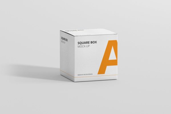 简约多用途方形包装纸盒样机模板 Package Box Mock-Up – Square