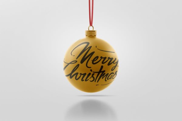圣诞装饰球样机 Christmas Ball Mockup with Material Options