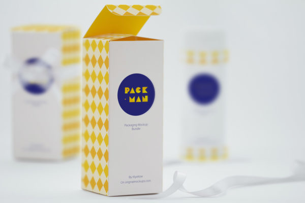 长方体产品包装盒外观设计样机素材模板03 Tall Gift Box Mockup 03
