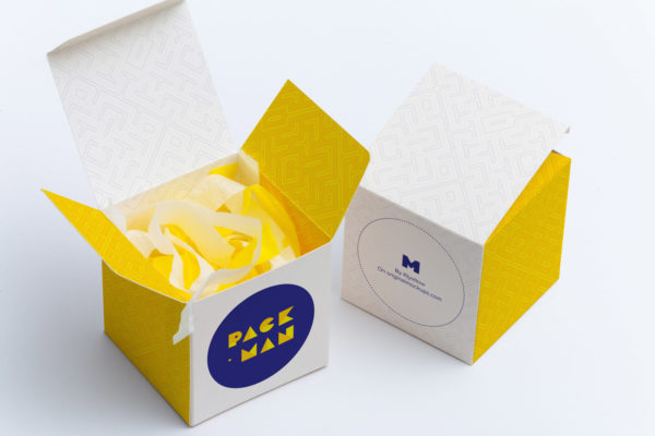 软纸立方体礼品盒产品包装盒设计样机素材01 Soft Paper Cube Gift Box Mockup 01