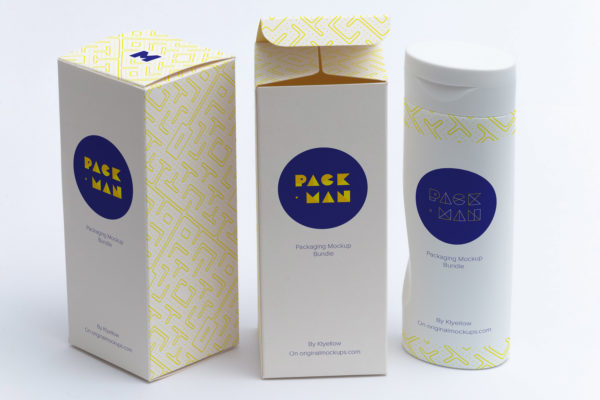 长方体产品包装盒/礼品盒设计效果图样机01 Tall Gift Box Mockup 01