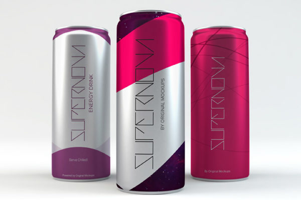 3D立体效果易拉罐外观设计样机素材04 3D Slim Can PSD Mockup 04