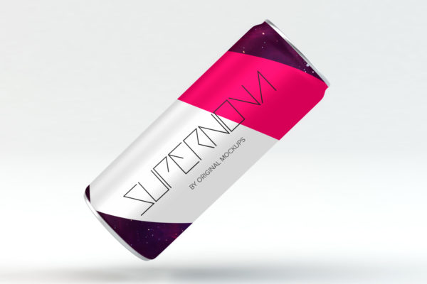 3D立体易拉罐外观设计PSD样机模板03 3D Slim Can PSD Mockup 03