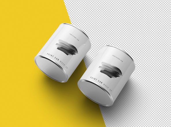 油漆罐外观设计PSD样机模板 Paint Can Photoshop Mockup – PSD