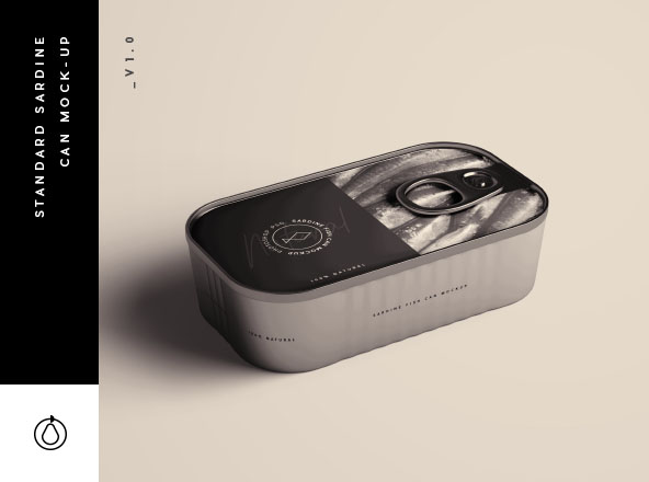 沙丁鱼罐头包装外观设计样机素材PSD模板 Sardine Can Mockup PSD