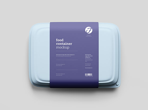 塑料食品盒一次性饭盒食品包装设计样机素材模板 Plastic Food Box Mockup