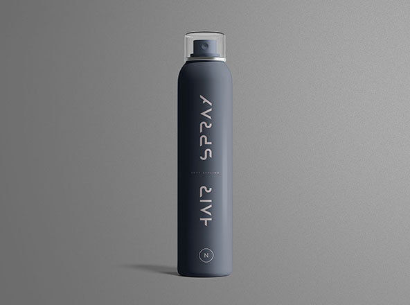 发胶/喷雾瓶外观设计样机素材模板 Hair Spray Mockup