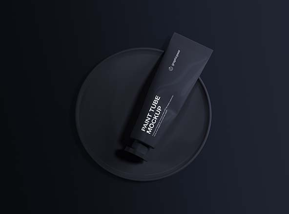 颜料软管包装设计PSD样机模板 Oil Paint Tube Mockup