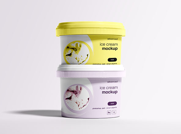 冰淇淋包装设计PSD样机模板 Ice Cream Package Mockup
