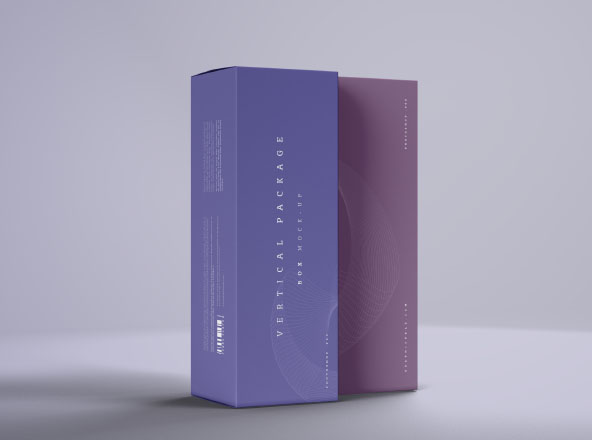 长方体产品外包装盒设计样机素材模板 Vertical Package Boxes Mockup