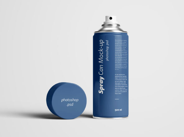 喷雾瓶喷雾罐外观设计样机素材PSD模板 Spray Can Mockup Photoshop PSD
