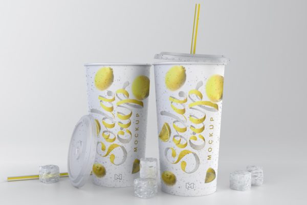 苏打饮料纸杯外观设计样机素材03 Soda Cup Mockup 03