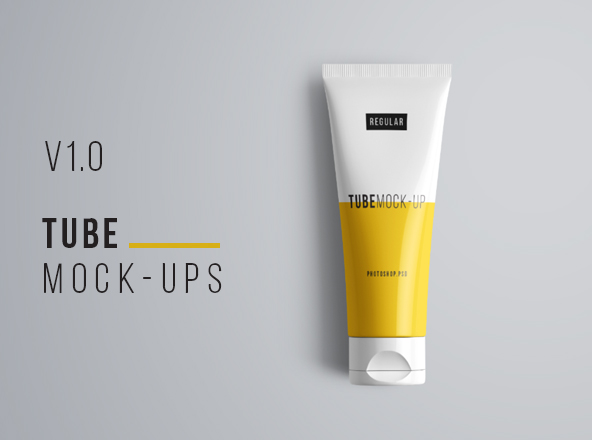 化妆品/护肤品包装软管外观设计PSD模板 Tube Mockups (Standard Size – PSD)
