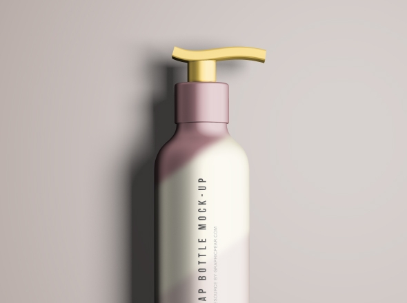 沐浴液洗发水按压瓶外观设计样机素材模板 Liquid Soap Bottle Mockup