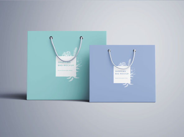 购物袋定制设计外观设计PSD样机模板 Shopping Bag Mockup – PSD