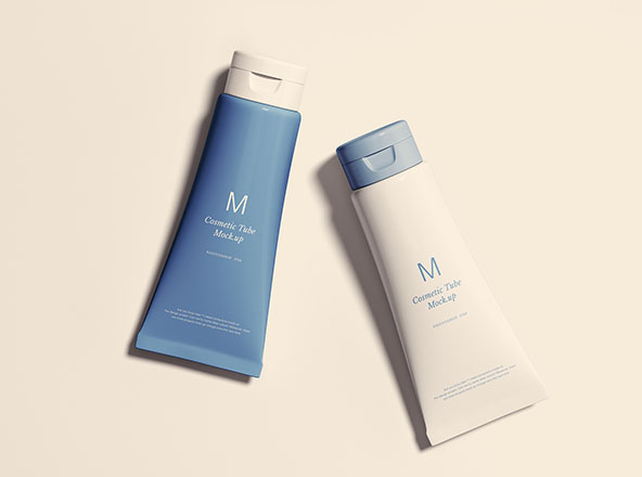 化妆品软管包装外观设计效果图样机 Cosmetics Tubes Mockup