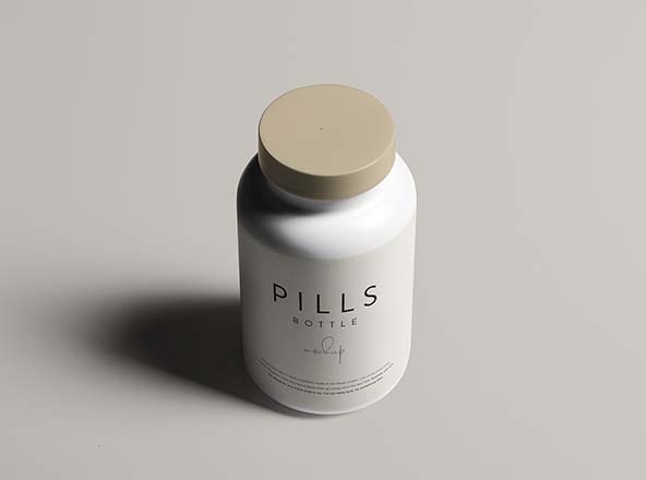 药瓶外观设计图预览样机模板 Pills Bottle Mockup