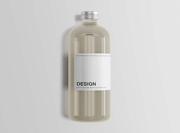 经典玻璃瓶外观设计图样机模板 Classic Glass Bottle Mockup