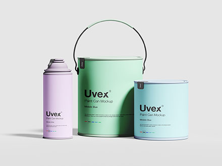 油漆桶/油漆容器包装设计效果图样机 Paint Packaging Mockup