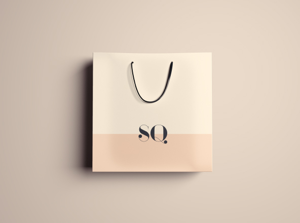 方形购物袋制作设计图样机模板 Square Bag Mockup
