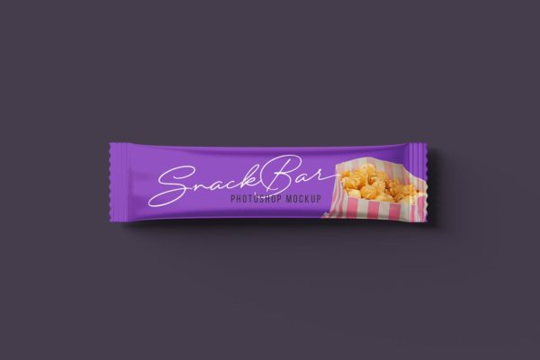 能量巧克力条包装袋设计样机素材模板 Snack Bar Packaging Mockups