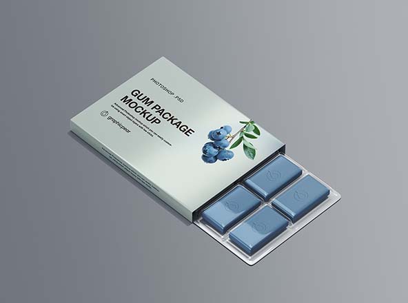 口香糖包装设计图样机模板 Chewing Gum Packaging Mockup