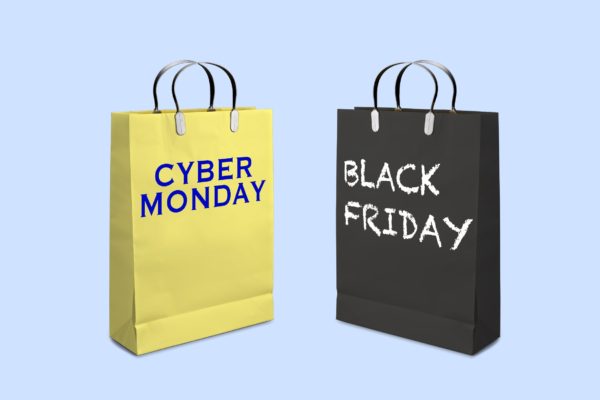 网络星期一/黑色星期五促销日购物袋设计样机素材01 Business days mockup_01